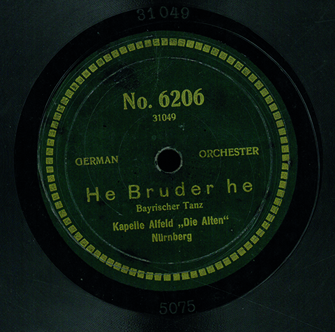 Ungebrochene Zwiefachen-Tradition in Alfeld: Label einer Schellackplatte, aufgenommen um 1910