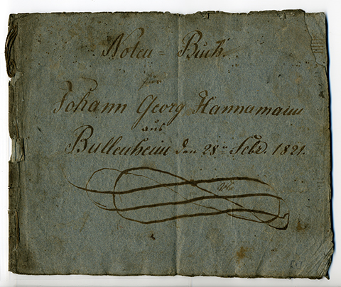 Titelblatt der Bullenheimer Handschrift Notenbuch für Johann Georg Hannamann