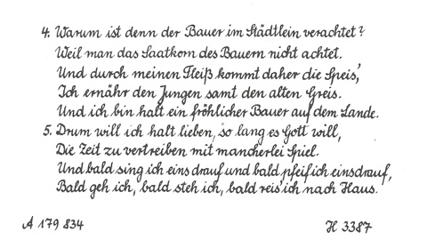 Die fränkischen Lieder aus der Sammlung des Albert Brosch, S. 394, Handschrift Franz Richl