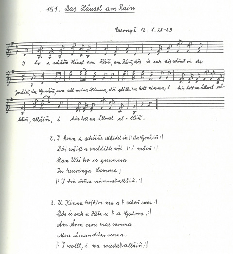 Der Liederschatz des Egerlandes, Band 1, Abschrift Walpurga Fischer, Nr. 151