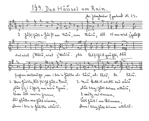 Der Liederschatz des Egerlandes, Band 1, Originalhandschrift Albert Briosch, Nr. 149