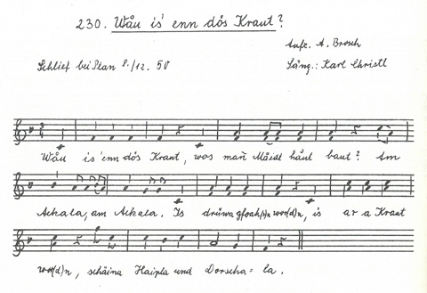 Der Liederschatz des Egerlandes, Band 1, Abschrift Walpurga Fischer, Nr. 230