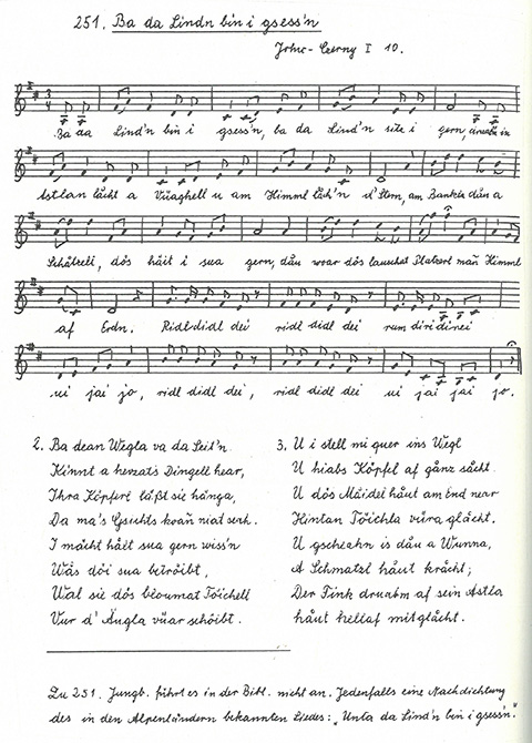 Der Liederschatz des Egerlandes, Band 1, Abschrift Walpurga Fischer, Nr. 251