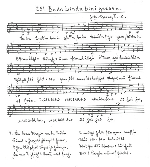 Der Liederschatz des Egerlandes, Band 1, Originalhandschrift Albert Briosch, Nr. 251