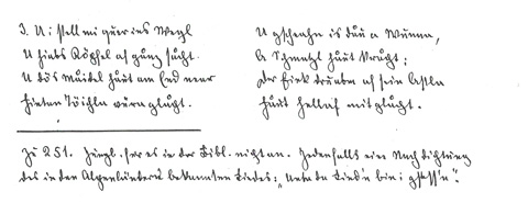 Der Liederschatz des Egerlandes, Band 1, Originalhandschrift Albert Brosch, Nr. 251