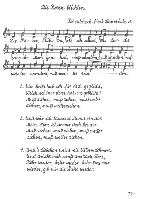 Die fränkischen Lieder aus der Sammlung des Albert Brosch, S. 279, Handschrift Franz Richl
