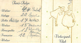 Tanzkarte des Velociped-Club Roth, um 1900 (Sign.: FFV_KT_4094)