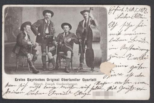 Erstes Bayrisches Original Oberlandler Quartett / Direct. [Direktion] Joseph Guckenberger.