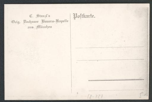 C. Stanzl’s Orig. [Original] Dachauer Bauern-Kapelle aus München