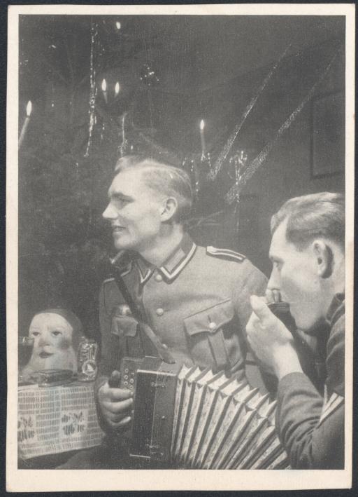 [KdF-Kalendermotiv mit Christbaum und Musikanten, 1943]