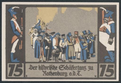 [Notgeld 1921, 75 Pfennig, Rothenburg ob der Tauber, Rothenburger Schäfertanz]