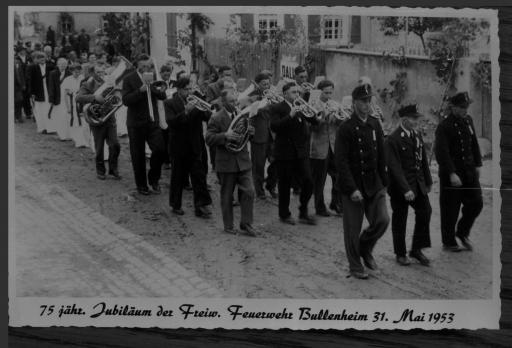 75-jähriges Jubiläum der Freiwilligen Feuerwehr Bullenheim, 31. Mai 1953