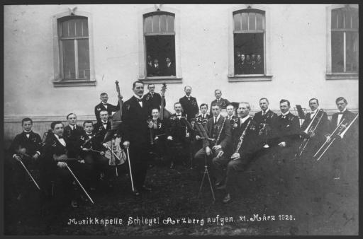 Musikkapelle Schlegel Arzberg, 21. März 1920.