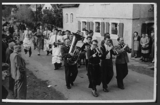 [Kapelle Fichtelgold, Goldkronach, Kirchweih in Harsdorf, 1955]