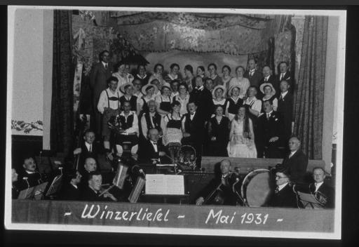 [Orchester des Stammtischs Fählein, Aufführung der Winzerliesel 1931 in Uffenheim]