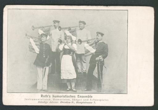 Roth’s humoristisches Ensemble / Instrumentalisten, Humoristen, Sänger und Schauspieler.