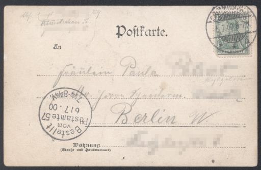 Musikal. [Musikalischer] Club der „Haarlosen“ Litografen von Etgold & Kiessling Leitelshain 1900