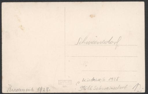 Kirchweih 1928 / 91616 Schweinsdorf