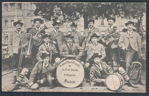 Trachten-Musik-Kapelle des G.-T.-Verein. [Gebirgstrachten-Erhaltungsverein] / D’Allgäuer / Nürnberg. [Die Allgäuer]