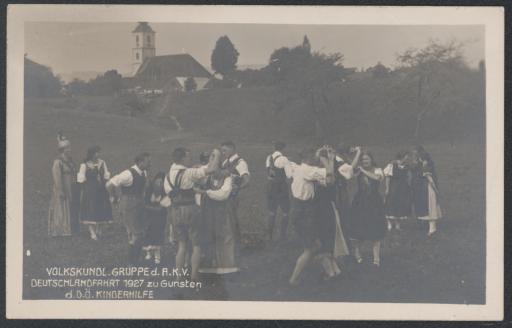 Volkskundliche Gruppe d. A.K.V. Deutschlandfahrt 1927 zu Gunsten der D.Ö. Kinderhilfe