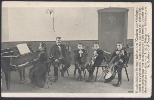 Musikdirektor Steiner mit seinen Kindern aus Öhringen