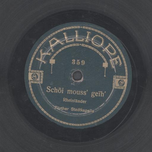 Schöi mouss’ geïh’ : Rheinländer [Schön muss es gehen : Rheinländer]